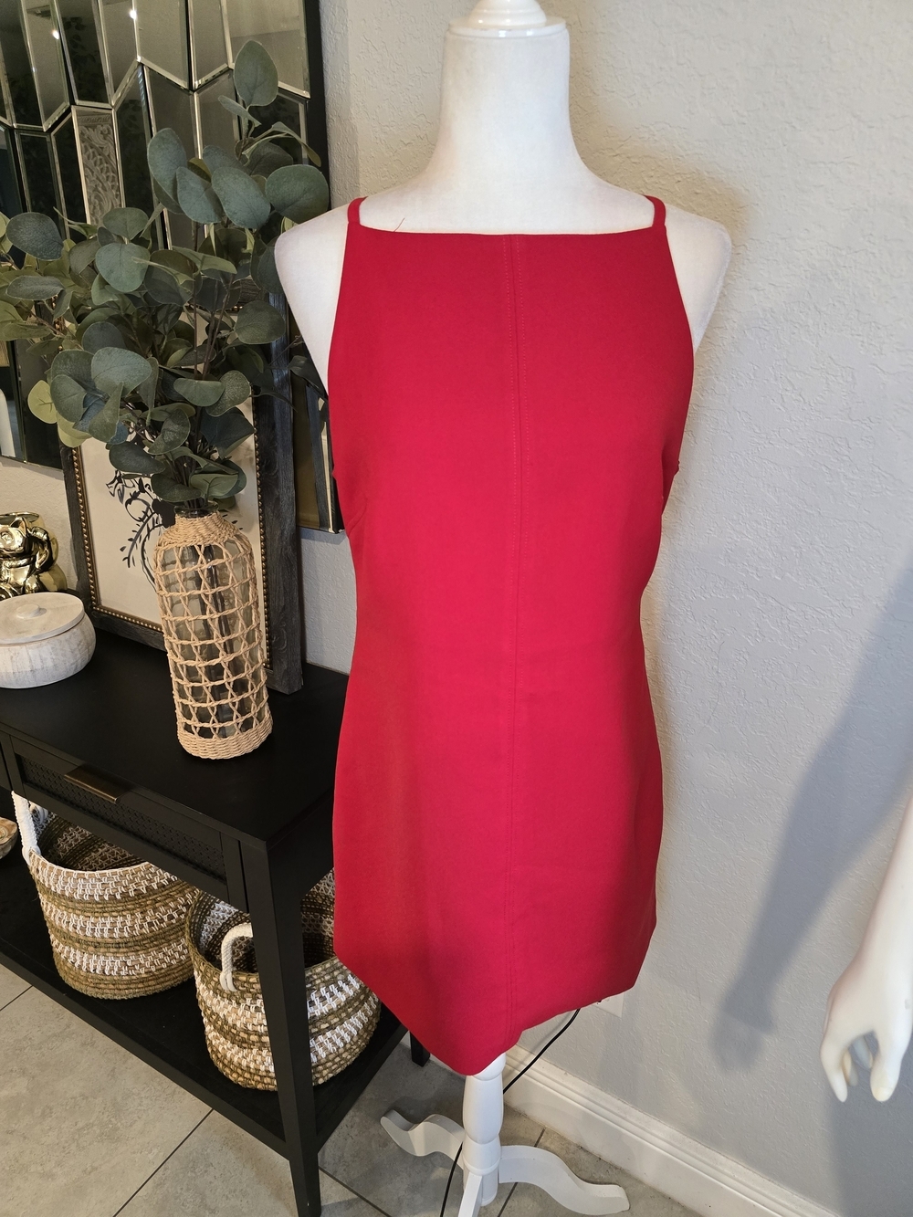 Zara Bold Red Sleeveless Mini Shift Dress - Picture 2 of 8